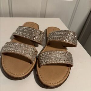 Silver and Tan Sandals